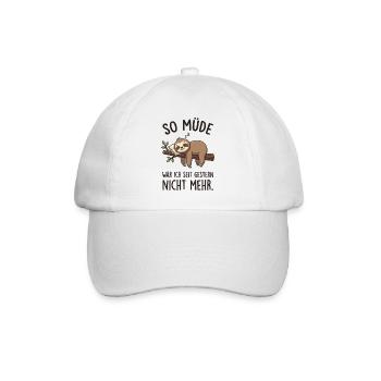 So Müde War Ich Seit Gestern Nicht Mehr Faultier - Baseballkappe - Weiß/Weiß - Vorne
