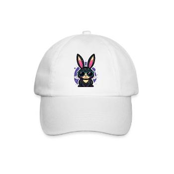Chic neon bunny with glasses - Baseball Cap - white/white - Front