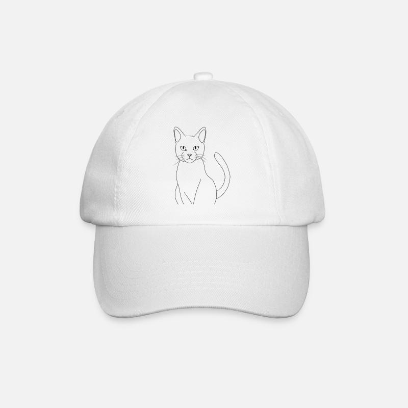 Chat minimaliste élégant - Casquette classique - blanc/blanc