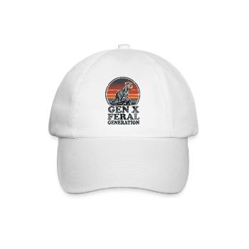 Vintage Raccoon Gen X Feral Generation - Baseball Cap - white/white - Front