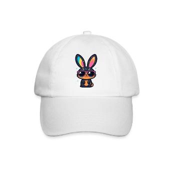 Bunny Party Cool Glasses - Baseball Cap - white/white - Front
