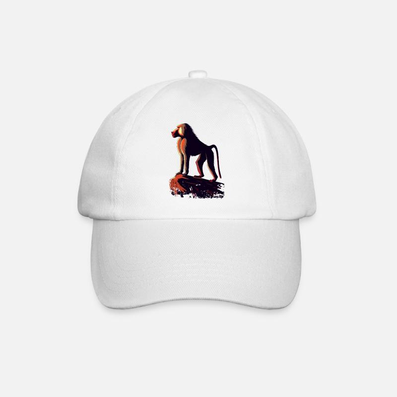 Baboon - Baseball Cap - white/white