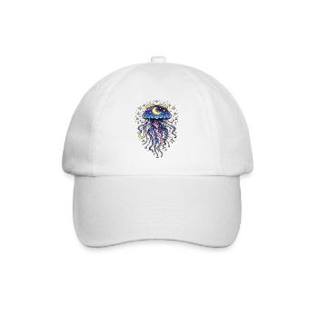 Méduse galaxie cosmique lune et étoiles - Casquette classique - blanc/blanc - Devant