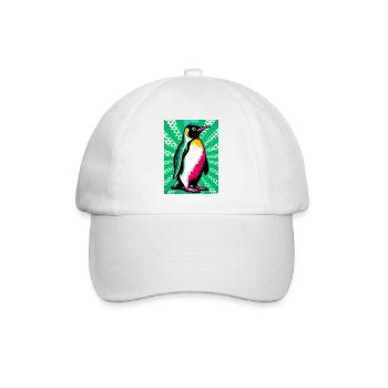 Pinguin - Baseballkappe - Weiß/Weiß - Vorne