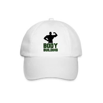 Powerful Bodybuilding Typography - Baseball Cap - white/white - Front