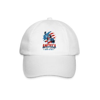 250., 4. Flagge der Patriotischen Freiheitsstatue der USA - Baseballkappe - Weiß/Weiß - Vorne