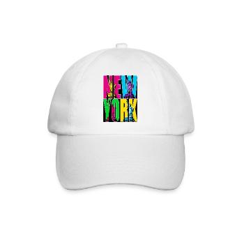New York Vintage – Statue de la Liberté POP ART - Casquette classique - blanc/blanc - Devant