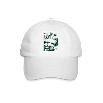 Akku Leer Kopf Frei Naturmotiv - Baseballkappe - Weiß/Weiß - Vorne