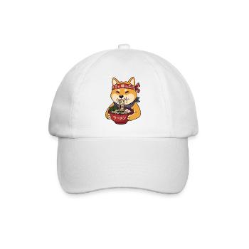Ramen-Shiba: Japanischer Style & Nudelliebe - Baseballkappe - Weiß/Weiß - Vorne