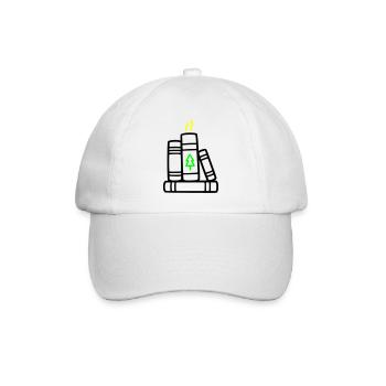 Stack of Books Tree Nature Reading Book Club Forest - Baseball Cap - white/white - Front