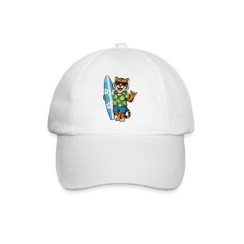 Tigre des surfs en chemise hawaïenne - Casquette classique - blanc/blanc - Devant
