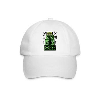 Sound System Speaker Techno Festival DJ - Baseball Cap - white/white - Front