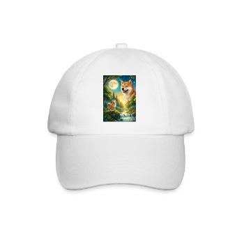 Hurler à la Lune Chien Mème Shiba Inu - Casquette classique - blanc/blanc - Devant