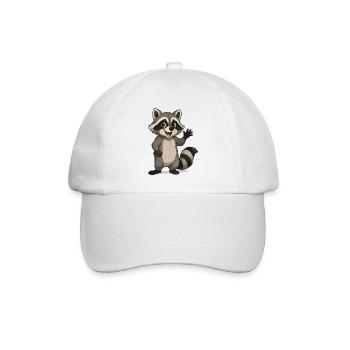 Motif de dessin animé de raton laveur ondulant - Casquette classique - blanc/blanc - Devant