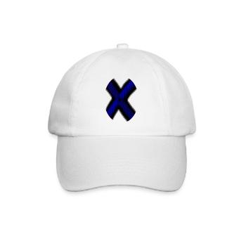 Neon X-Kreuz Blau - Baseballkappe - Weiß/Weiß - Vorne