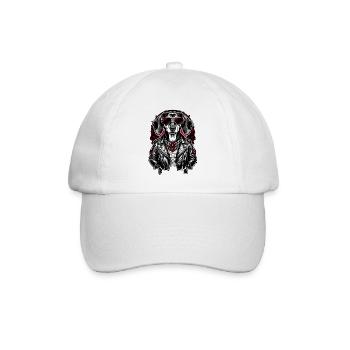 Style de tatouage Rock Dachshund – Streetwear audacieux - Casquette classique - blanc/blanc - Devant