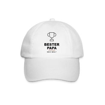 Bester Papa der Welt Trophäe - Baseballkappe - Weiß/Weiß - Vorne