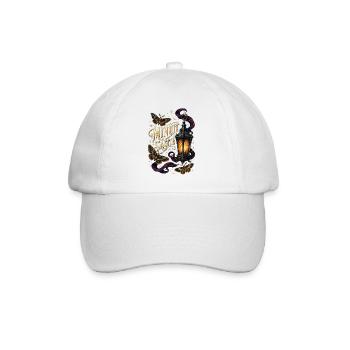 Minuit s'agite: lanterne et papillons - Casquette classique - blanc/blanc - Devant