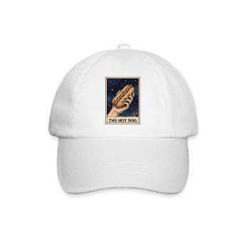 The 4th of July Hot Dog Tarot Card: Funny Hot D - Baseball Cap - white/white - Front