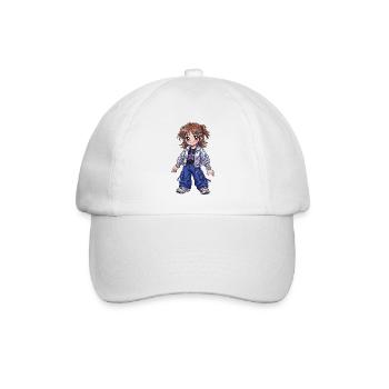 Stargirl in einer glänzenden Bomberjacke - Baseballkappe - Weiß/Weiß - Vorne