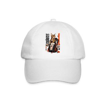 Born to Explore – Adventure Bengal Cat - Baseball Cap - white/white - Front
