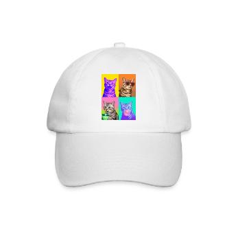 Cats American Shorthair Cat - Baseball Cap - white/white - Front