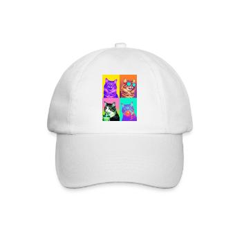 Cats American Bobtail Cat - Baseball Cap - white/white - Front