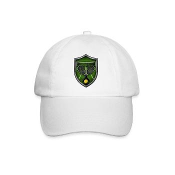 Tennis Schild mit Schlägern - Baseballkappe - Weiß/Weiß - Vorne