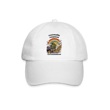 Frog in shopping cart under rainbow - Baseball Cap - white/white - Front