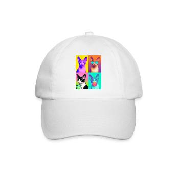 Cats Cornish Rex Cat - Baseball Cap - white/white - Front