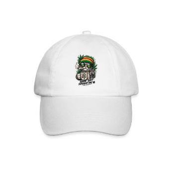 Rasta Cat Coffee Weed Repeat - Baseball Cap - white/white - Front
