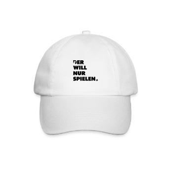 Der will nur spielen - Baseballkappe - Weiß/Weiß - Vorne
