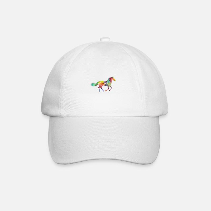 Buntes Pferd - Baseballkappe - Weiß/Weiß