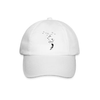 Birds Feather Vögel Feder - Baseballkappe - Weiß/Weiß - Vorne