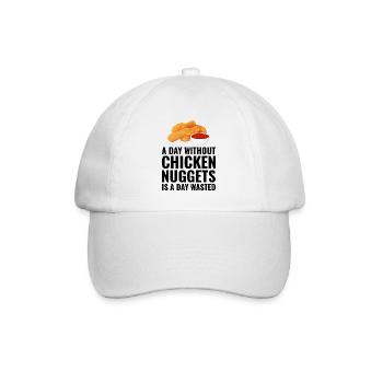 Chicken Nuggets Fast Food Lustiger Spruch - Baseballkappe - Weiß/Weiß - Vorne