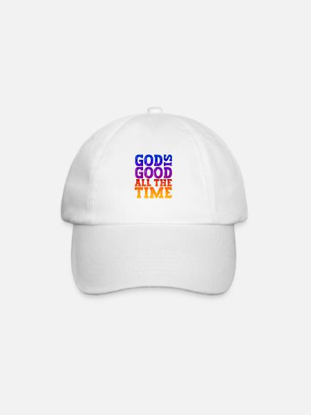 Jesus Christus Shirt - God is good all the Time 01 - Baseballkappe - Weiß/Weiß