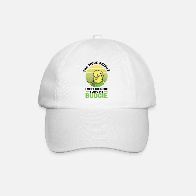 Wellensittich - Baseballkappe - Weiß/Weiß