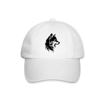Wolf Kopf Tier - Baseballkappe - Weiß/Weiß - Vorne