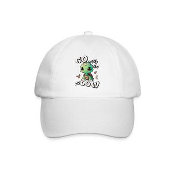 Go with the slow - Baseball Cap - white/white - Front