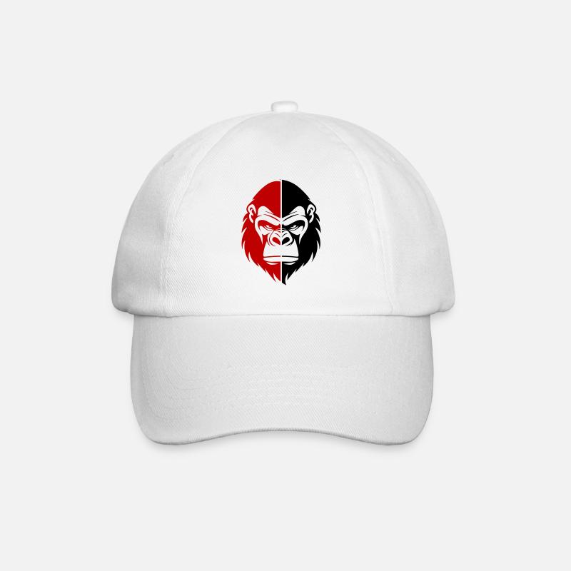 Gorilla Kopf - Baseballkappe - Weiß/Weiß