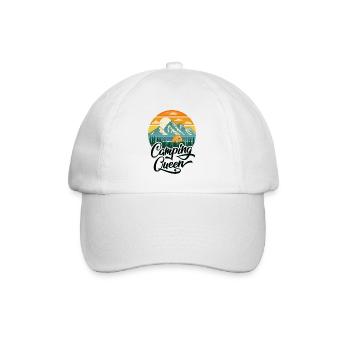 Camping Queen - Baseball Cap - white/white - Front