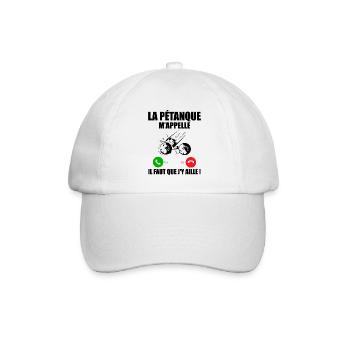 Pétanque calls me, Bouliste gift - Baseball Cap - white/white - Front