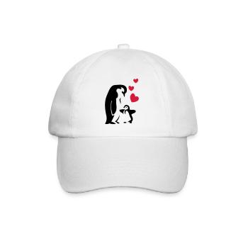 Pinguin Papa / Mama - Baby - Baseballkappe - Weiß/Weiß - Vorne