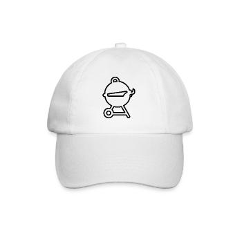 Grill as a contour - Baseball Cap - white/white - Front