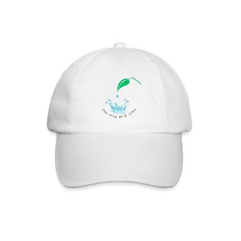 Ein Tropfen nach dem anderen - motivierender Druck - Baseballkappe - Weiß/Weiß - Vorne