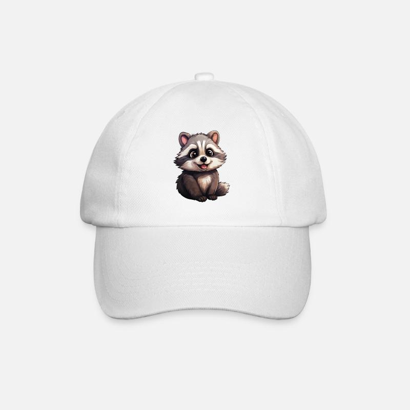 Baby Waschbär - Baseballkappe - Weiß/Weiß