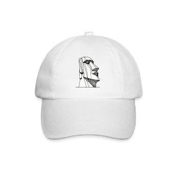 Moai Stone Head Stone Statues of Easter Island - Baseball Cap - white/white - Front