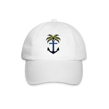 Palm Tree Anchor Icon - Baseball Cap - white/white - Front