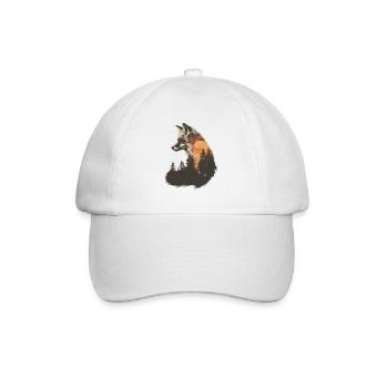 Fuchs Kopf Wald Tier Natur Bäume Baby Fuchs - Baseballkappe - Weiß/Weiß - Vorne