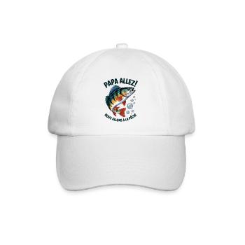 Papa allez! Nous allons à la pêche ! - Casquette classique - blanc/blanc - Devant